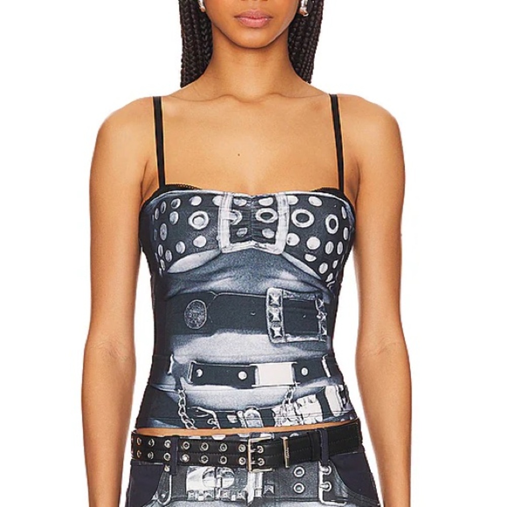 Miaou Enzo Top in Belt Print